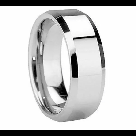 Mens silver ring wedding band various sizes